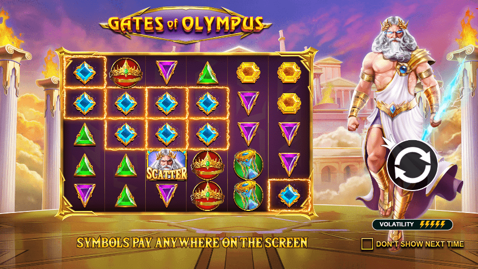 Gates of Olympus slot game at Royal Reels Casino
