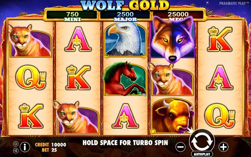 Wolf Gold slot game at Royal Reels Casino